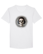 Craniu cu casti - skullphones 04 Tricou mânecă scurtă guler larg Bărbat Skater