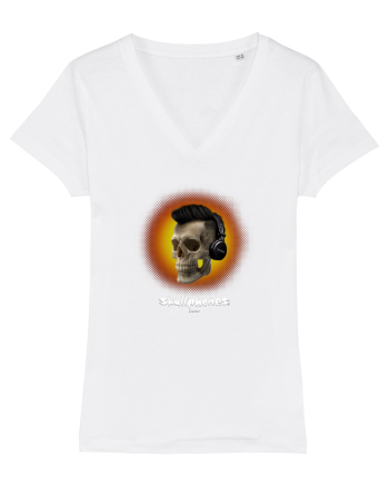 Craniu cu casti - skullphones 07 portocaliu White