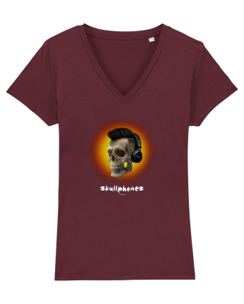 Craniu cu casti - skullphones 07 portocaliu Burgundy