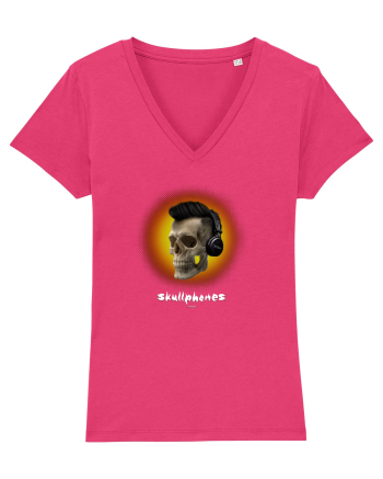 Craniu cu casti - skullphones 07 portocaliu Raspberry