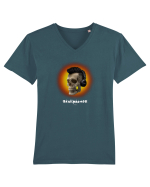 Craniu cu casti - skullphones 07 portocaliu Tricou mânecă scurtă guler V Bărbat Presenter