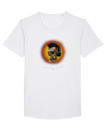 Craniu cu casti - skullphones 07 portocaliu Tricou mânecă scurtă guler larg Bărbat Skater