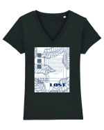 alecsander1 Tricou mânecă scurtă guler V Damă Evoker