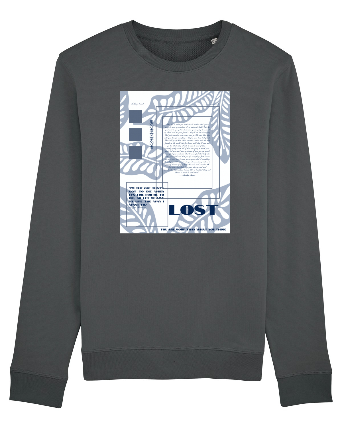 Bluză mânecă lungă Unisex Rise Anthracite