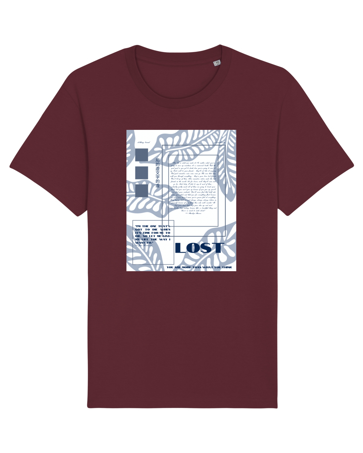 Tricou mânecă scurtă Unisex Rocker Burgundy