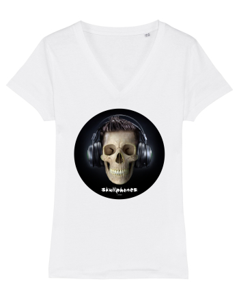 Craniu cu casti - skullphones 09 White