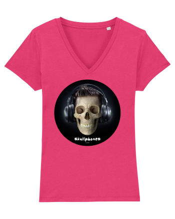 Craniu cu casti - skullphones 09 Raspberry