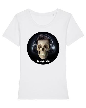 Craniu cu casti - skullphones 09 White