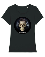 Craniu cu casti - skullphones 09 Tricou mânecă scurtă guler larg fitted Damă Expresser