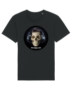 Craniu cu casti - skullphones 09 Tricou mânecă scurtă Unisex Rocker