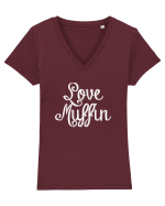 Love Muffin Tricou mânecă scurtă guler V Damă Evoker