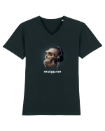 Craniu cu casti - skullphones 16 Tricou mânecă scurtă guler V Bărbat Presenter