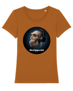 Craniu cu casti - skullphones 17 Tricou mânecă scurtă guler larg fitted Damă Expresser