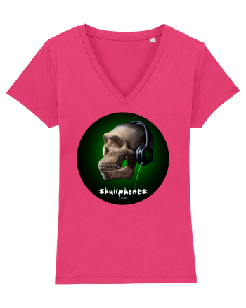 Craniu cu casti - skullphones 18 Raspberry