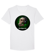 Craniu cu casti - skullphones 18 Tricou mânecă scurtă guler larg Bărbat Skater