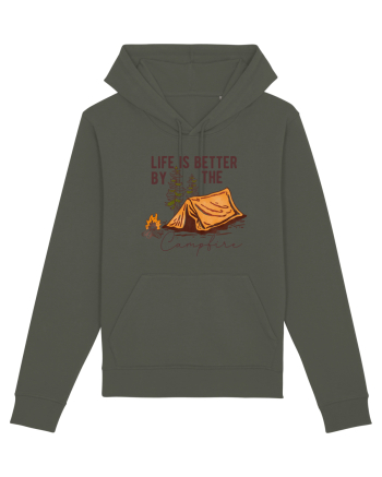 Life is better by the campfire Khaki