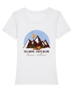 Sky Above Earth Below Tricou mânecă scurtă guler larg fitted Damă Expresser