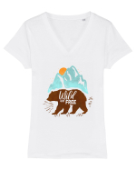 Wild and Free Tricou mânecă scurtă guler V Damă Evoker