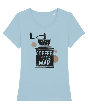 Make Coffee Not War Sky Blue