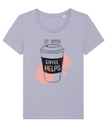 Life Happens Coffee Helps Tricou mânecă scurtă guler larg fitted Damă Expresser