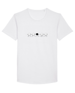 Oaia neagră Tricou mânecă scurtă guler larg Bărbat Skater