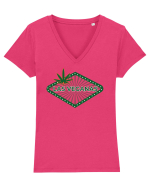 Las Veganas Tricou mânecă scurtă guler V Damă Evoker