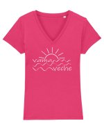 Vama Veche Sun Tricou mânecă scurtă guler V Damă Evoker
