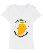 Everyday Is Mangonificent Tricou mânecă scurtă guler V Damă Evoker