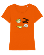 HODL HODL HODL Tricou mânecă scurtă guler larg fitted Damă Expresser