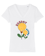 Energy Saving Tricou mânecă scurtă guler V Damă Evoker