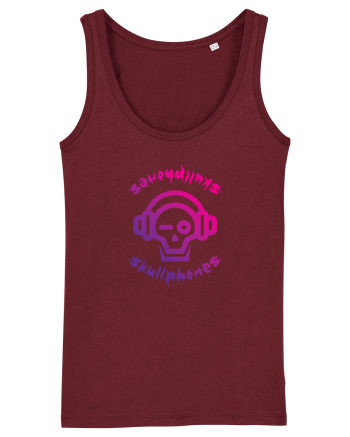 Craniu cu casti - skullphones logo Burgundy
