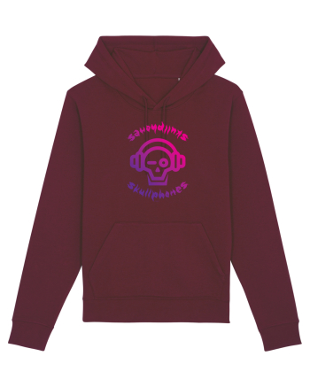 Craniu cu casti - skullphones logo Burgundy