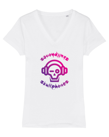 Craniu cu casti - skullphones logo White