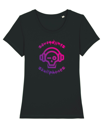 Craniu cu casti - skullphones logo Black