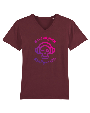 Craniu cu casti - skullphones logo Burgundy
