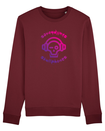 Craniu cu casti - skullphones logo Burgundy