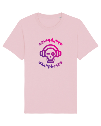 Craniu cu casti - skullphones logo Cotton Pink