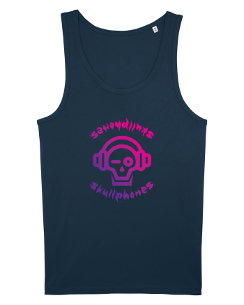 Craniu cu casti - skullphones logo Navy