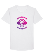 Craniu cu casti - skullphones logo Tricou mânecă scurtă guler larg Bărbat Skater