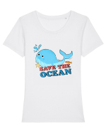 Save the Ocean Tricou mânecă scurtă guler larg fitted Damă Expresser