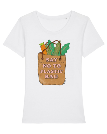 Say No to Plastic Bag White
