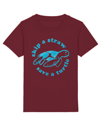 Skip a Straw Save a Turtle Burgundy