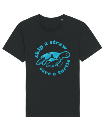 Skip a Straw Save a Turtle Black