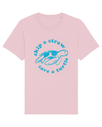 Skip a Straw Save a Turtle Cotton Pink