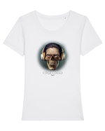Craniu cu căști- skullphones 01 ochi Tricou mânecă scurtă guler larg fitted Damă Expresser