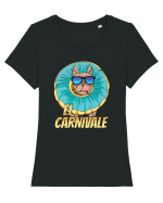 Cu atitudine - El carnivale Tricou mânecă scurtă guler larg fitted Damă Expresser