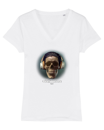 Craniu cu casti - skullphones 01 White