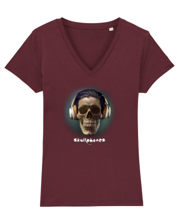 Craniu cu casti - skullphones 01 Burgundy