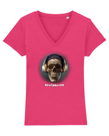 Craniu cu casti - skullphones 01 Raspberry
