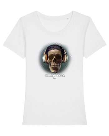 Craniu cu casti - skullphones 01 White